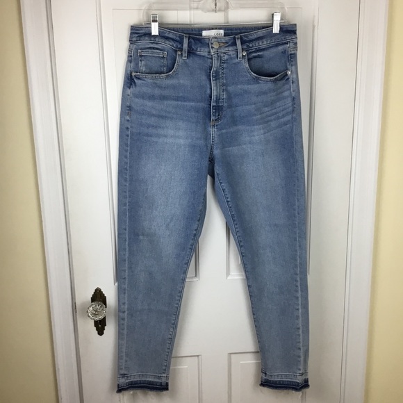 LOFT Curvy Skinny Raw Hem Denim Jeans - Picture 1 of 8